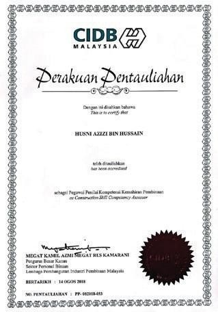 Construction Skill Competency Assessor - CIDB