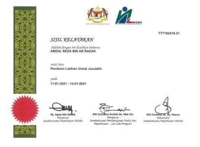 Train-the-Trainer Assessment - Sijil Kelayakan
